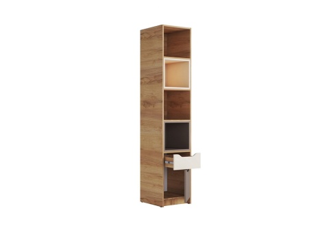 Стеллаж Rich СЖ-001 дуб крафт золотой / миндаль / глиняный серый